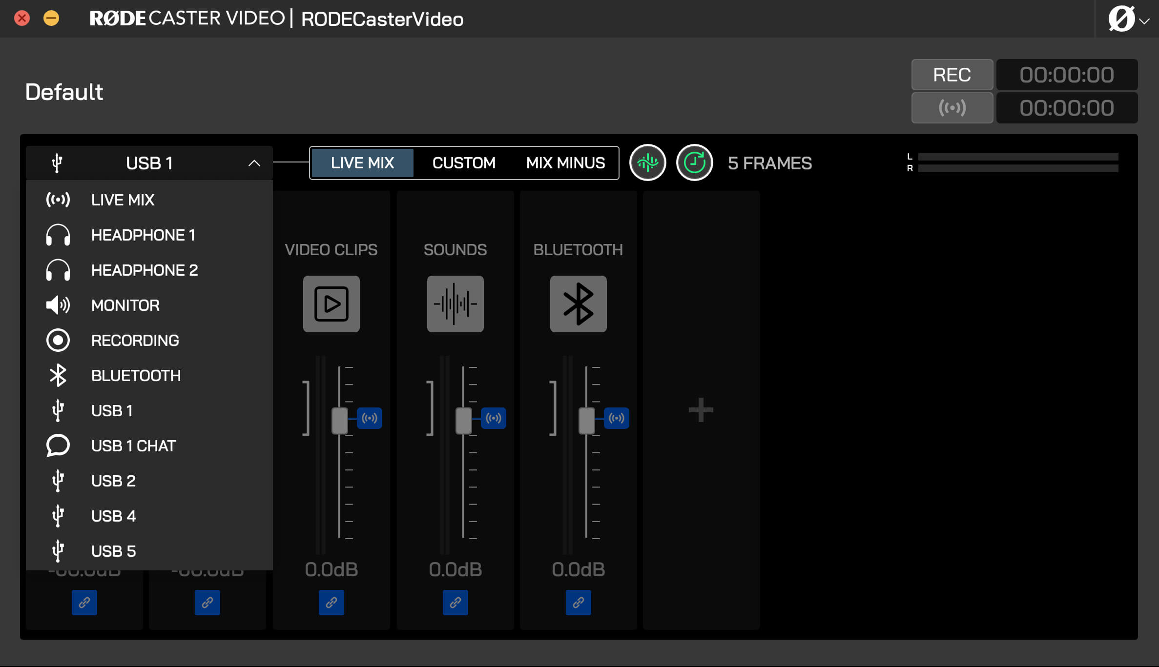 RØDECaster Video audio mixer outputs